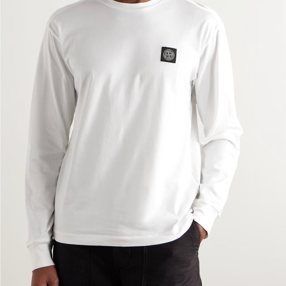 Stone Island Logo-Appliquéd Garment-Dyed Cotton-Jersey T-Shirt